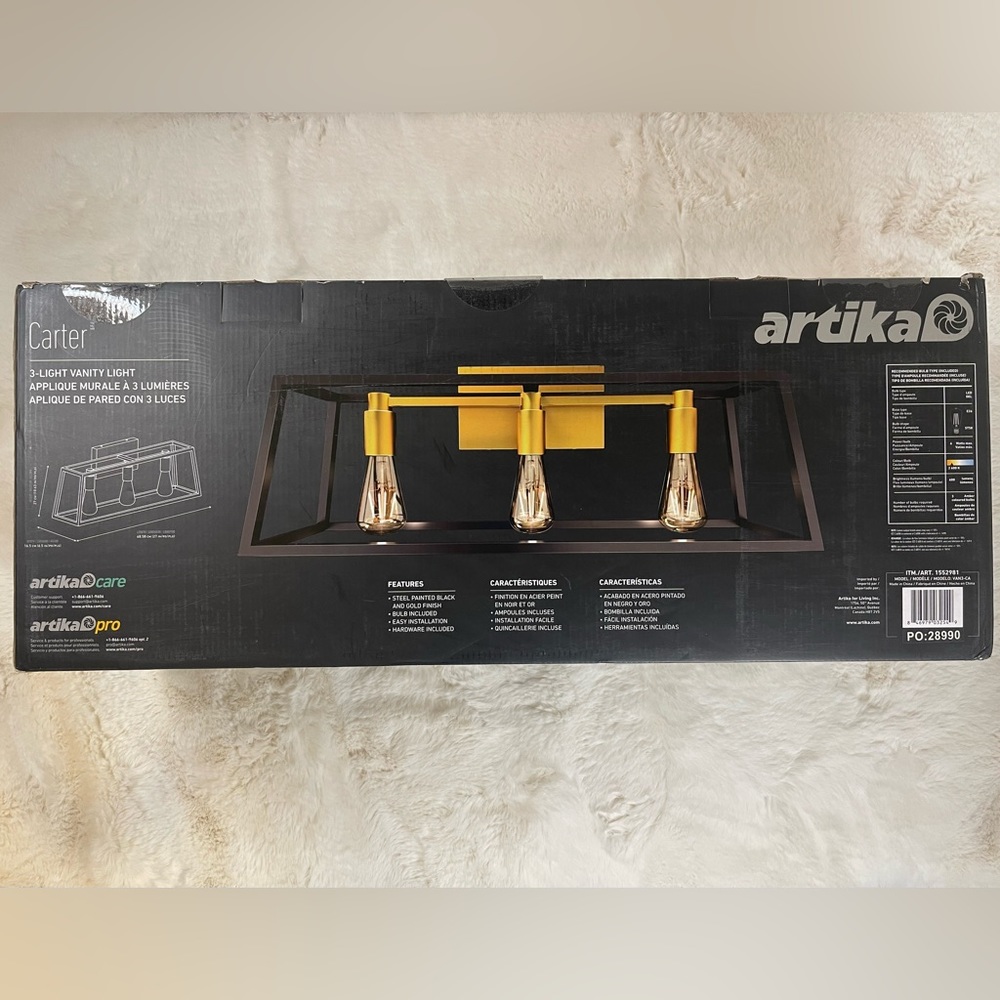 Artika Carter Bathroom Vanity 3 Light Fixture - Picture 7 of 7